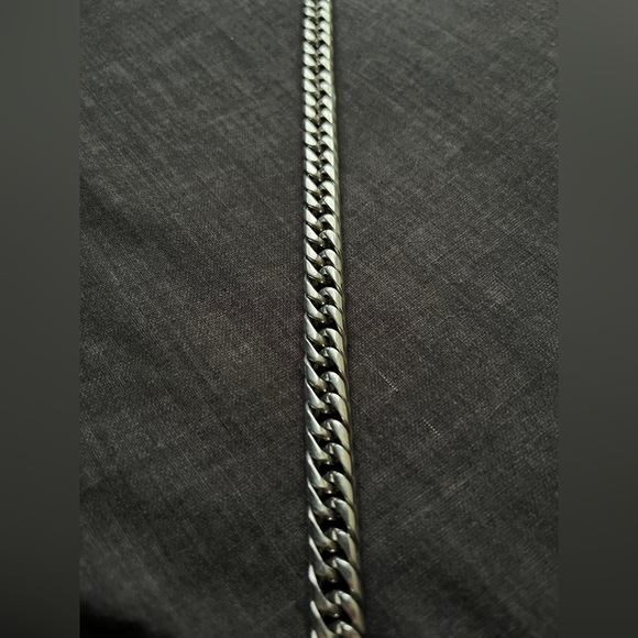 Mens Stainless Steel Double Cuban Link Chain Necklace - Picture 3 of 5